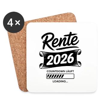 Rente2026 Countdown Laden - Untersetzer (4er-Set) - Weiß - Vorne