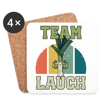 Gewichtheber TEAM LAUCH Lustiges - Untersetzer (4er-Set) - Weiß - Vorne