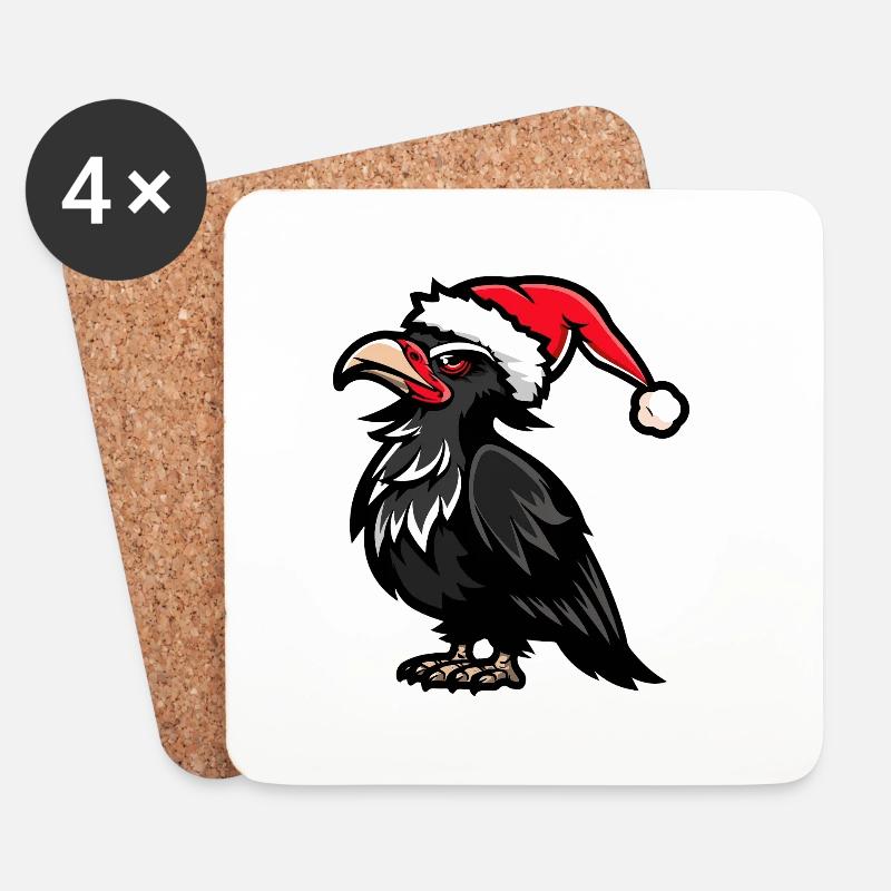 Harpyie Vogel Weihnachten - Untersetzer (4er-Set) - Weiß