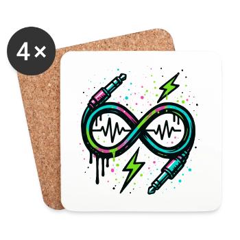 Infinity Neon Energy Musique Graphiques - Dessous de verre (lot de 4) - blanc - Devant