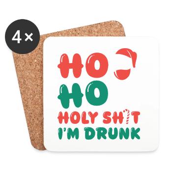 HoHo de, je suis bourré - Dessous de verre (lot de 4) - blanc - Devant