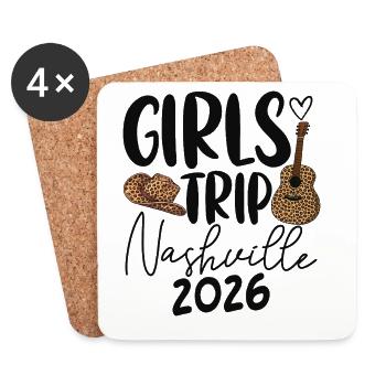 Voyage entre filles Nashville 2026 - Dessous de verre (lot de 4) - blanc - Devant