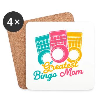 Bingo Game Greatest Bingo Mom Bingo - Dessous de verre (lot de 4) - blanc - Devant