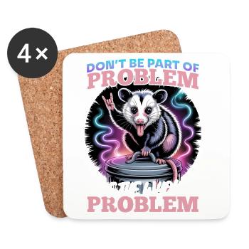 Funny Opossum - Coasters (set of 4) - white - Front