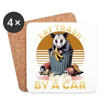 Funny Opossum - Coasters (set of 4) - white - Front