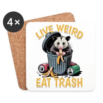 Funny Opossum - Coasters (set of 4) - white - Front