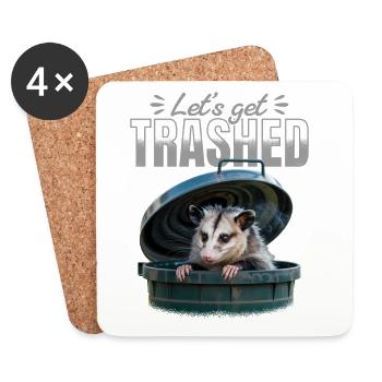 Funny Opossum - Coasters (set of 4) - white - Front