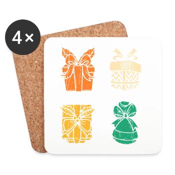 Noël du Père Noël - Dessous de verre (lot de 4) - blanc - Devant
