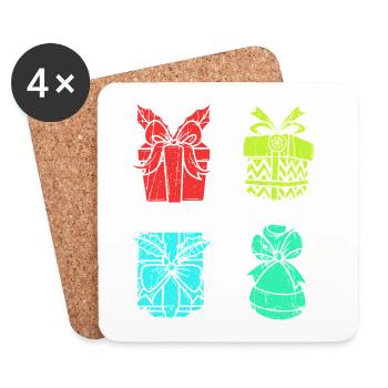 Noël du Père Noël - Dessous de verre (lot de 4) - blanc - Devant