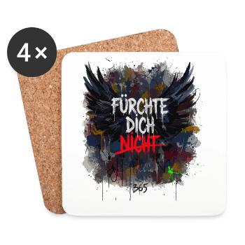 FÜRCHTE DICH NICHT Grunge Flügel Splatter Art - Untersetzer (4er-Set) - Weiß - Vorne