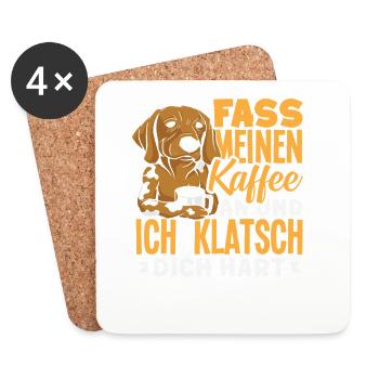 Funny Dog Coffee Saying Office Coffee Lover - Coasters (set of 4) - white - Front