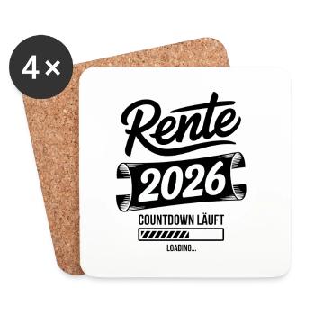 Rente 2026 Countdown Grafik - Untersetzer (4er-Set) - Weiß - Vorne