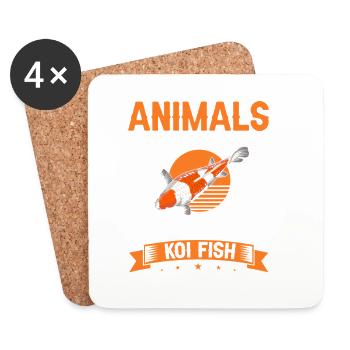 I Only Sleep With Koi Fish Animal Humor Lovers - Untersetzer (4er-Set) - Weiß - Vorne