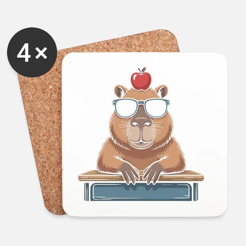 Süßes Capybara - Untersetzer (4er-Set) - Weiß