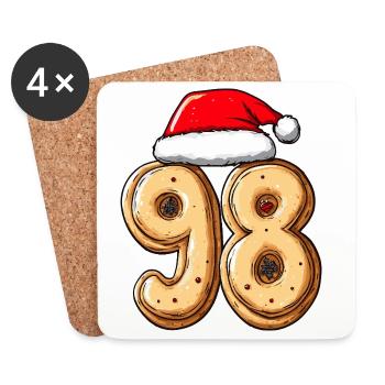 98 Biscuit Noël - Dessous de verre (lot de 4) - blanc - Devant