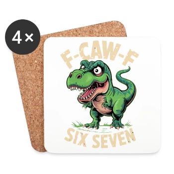 F-Caw-F Six Seven Dino - Untersetzer (4er-Set) - Weiß - Vorne