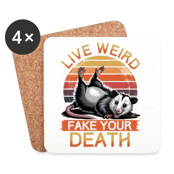Funny Opossum - Coasters (set of 4) - white - Front