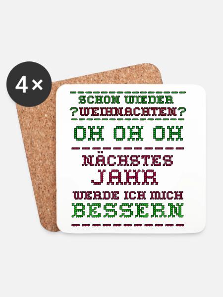 Ugly christmas - Untersetzer (4er-Set) - Weiß