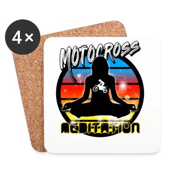 Motocross Fille - Dessous de verre (lot de 4) - blanc - Devant
