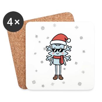 Bereit fürs Chaos Weihnachtsdesign - Untersetzer (4er-Set) - Weiß - Vorne