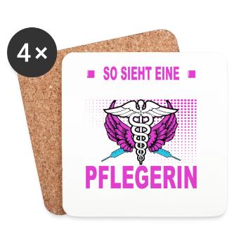 Pflegerin Geschenke Pflege Lustig Krankenpflegerin - Untersetzer (4er-Set) - Weiß - Vorne