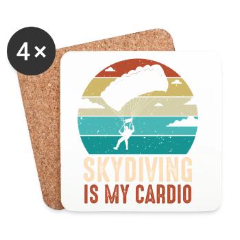 Parachutisme Cardio Retro Sunset - Dessous de verre (lot de 4) - blanc - Devant