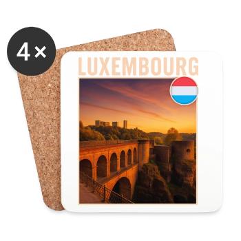 Luxembourg - Dessous de verre (lot de 4) - blanc - Devant