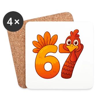 Funny Six Seven 6 7 Meme Thanksgiving - Coasters (set of 4) - white - Front