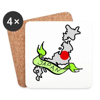 Japon - Dessous de verre (lot de 4) - blanc - Devant