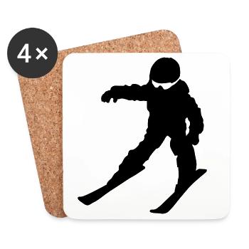Skischule - Untersetzer (4er-Set) - Weiß - Vorne