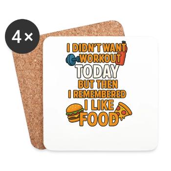 Foodie Fitness Humor Graphic - Coasters (set of 4) - white - Front