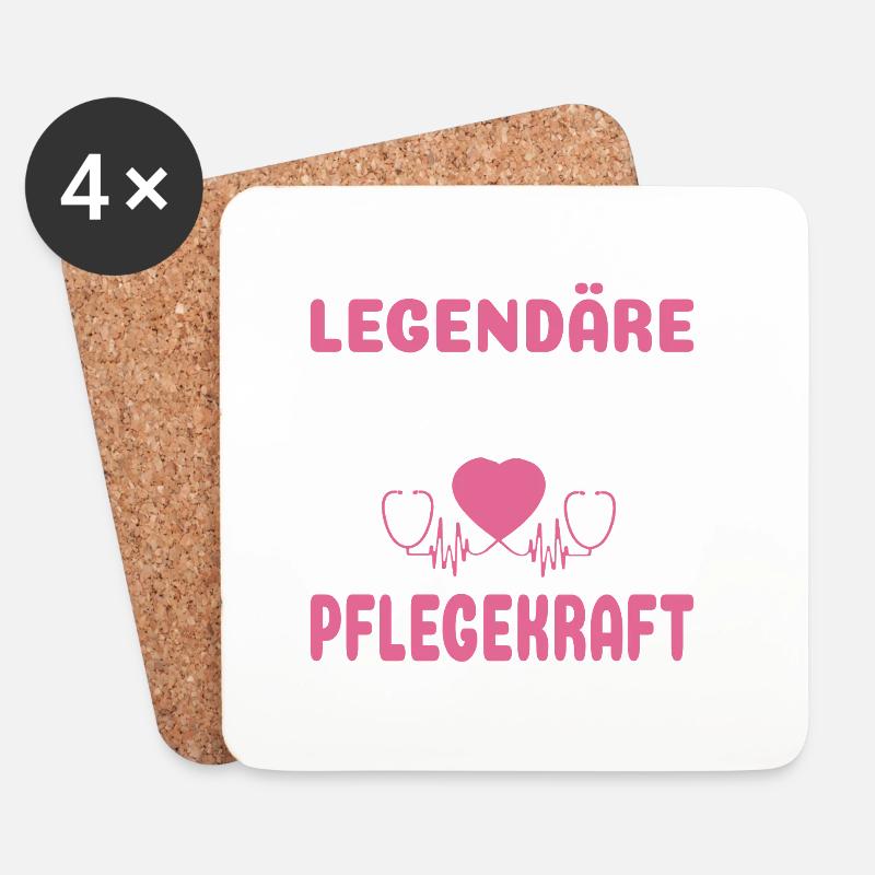 Pflegerin Geschenke Pflege Lustig Krankenpflegerin - Untersetzer (4er-Set) - Weiß