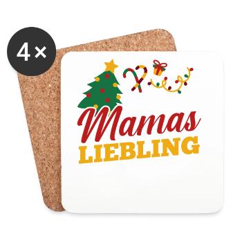 Weihnachtsmann Mamas Liebling Weihnachten - Untersetzer (4er-Set) - Weiß - Vorne