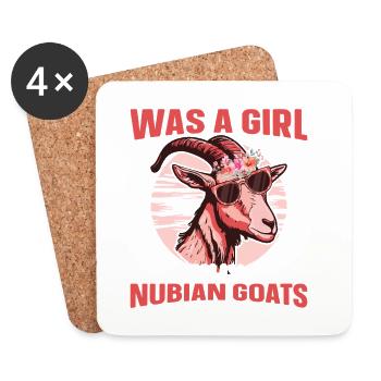  Nubian Goat Lover Stuffed Animal Plush Lover - Coasters (set of 4) - white - Front