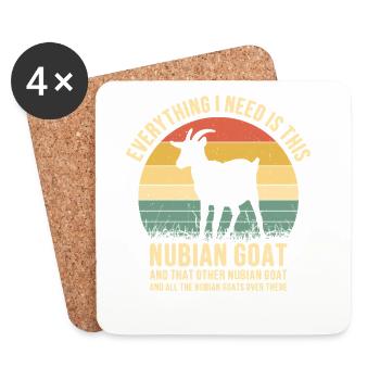  Nubian Goat Owner Goat Plush Stuffed Animal - Coasters (set of 4) - white - Front