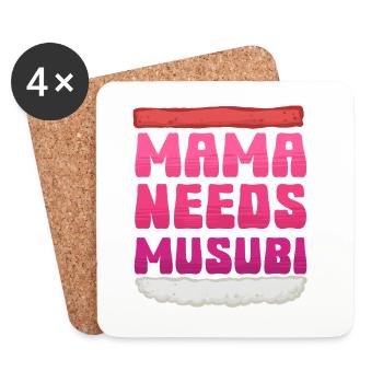 Maman a besoin de Musubi - Dessous de verre (lot de 4) - blanc - Devant