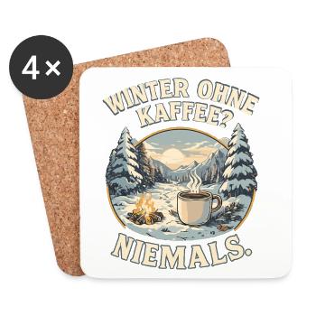 Winter without coffee? Never. - Coasters (set of 4) - white - Front