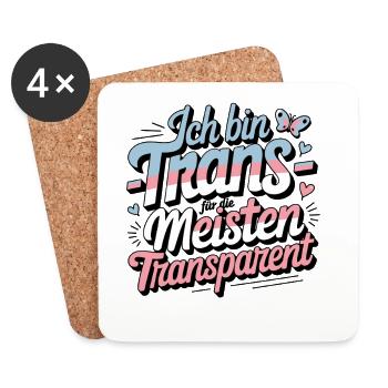 Ich Bin Trans Für Die Meisten Transparent - Untersetzer (4er-Set) - Weiß - Vorne
