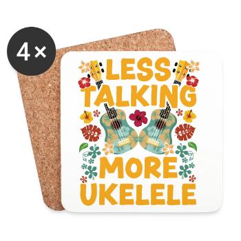 Hawaiian Ukulele Uke Less Talking - Untersetzer (4er-Set) - Weiß - Vorne