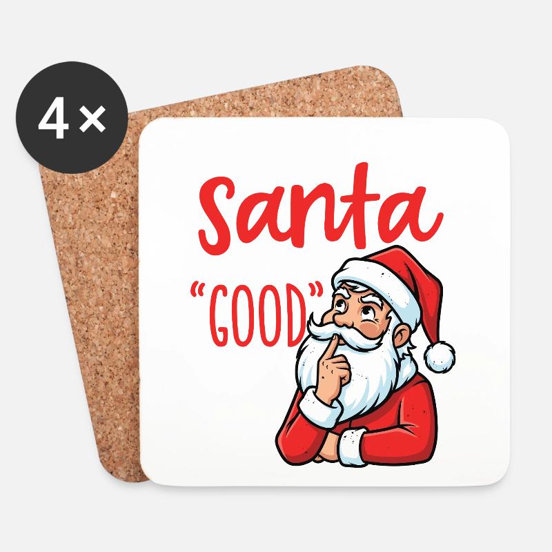  Lustig, Lieber Weihnachtsmann, Definiere Gute - Untersetzer (4er-Set) - Weiß