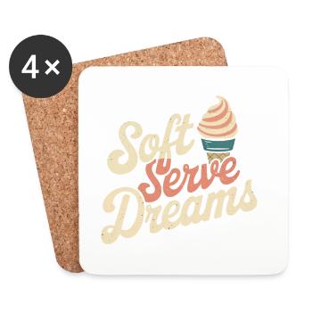 Retro Eiscreme - Coasters (set of 4) - white - Front