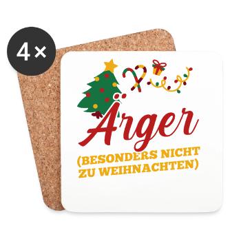 Noël du Père Noël - Dessous de verre (lot de 4) - blanc - Devant