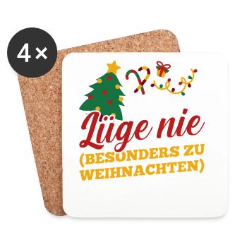 Noël du Père Noël - Dessous de verre (lot de 4) - blanc - Devant