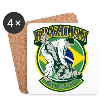 Brasilianische Jiu-Jitsu-Kampfkünste - Untersetzer (4er-Set) - Weiß - Vorne