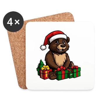 Bear Christmas Gifts - Coasters (set of 4) - white - Front