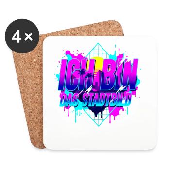 I Am the Cityscape - 80s Retro Synthwave Neon - Coasters (set of 4) - white - Front