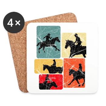 Equestrian Pop Silhouettes Collection - Coasters (set of 4) - white - Front