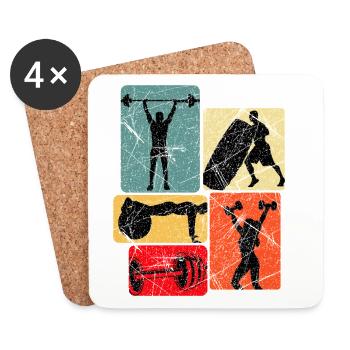 Power blocks: Fitness silhouettes - Coasters (set of 4) - white - Front