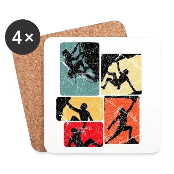 Kletterfreude Quadratpanel - Untersetzer (4er-Set) - Weiß - Vorne