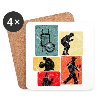 Explorer Design: Expeditions & Compass - Coasters (set of 4) - white - Front